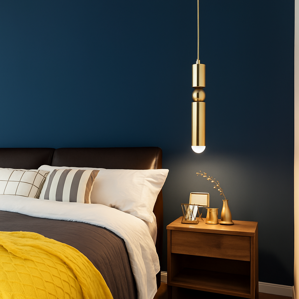 suspension tube doré pour luminaires modernes et élégants - vue 4 sur 5