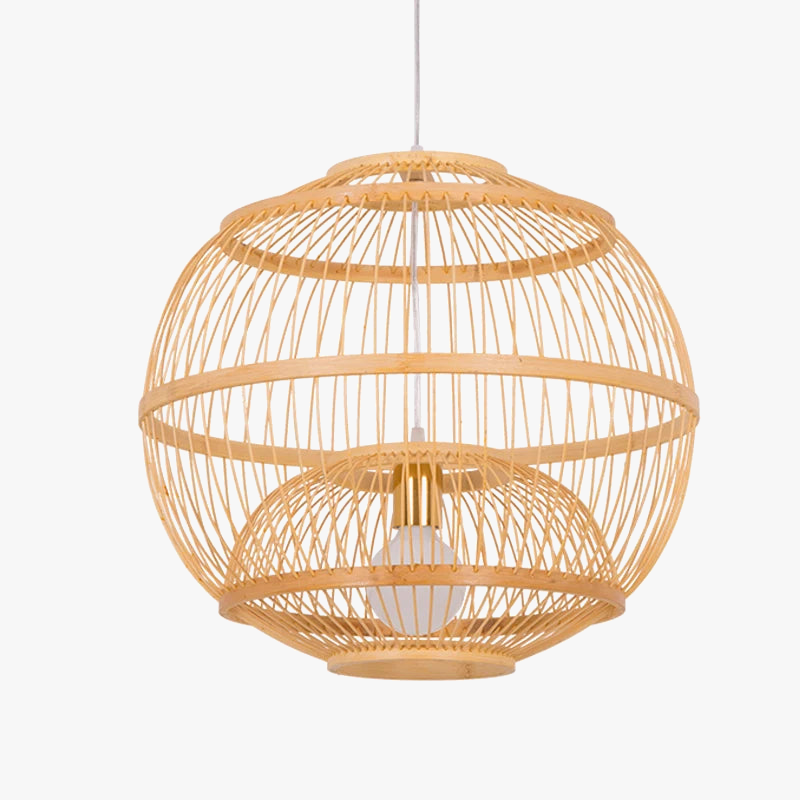 suspension vintage en bambou tressé led pour hôtel et restaurant