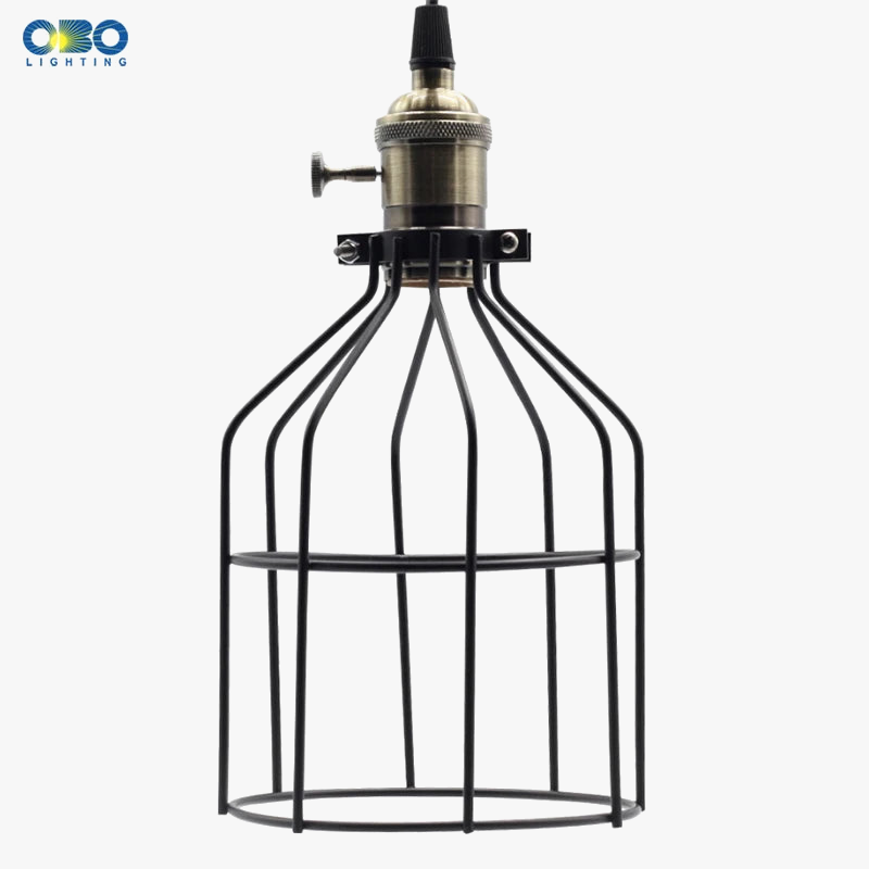 suspension vintage en fer avec interrupteur et support de lampe