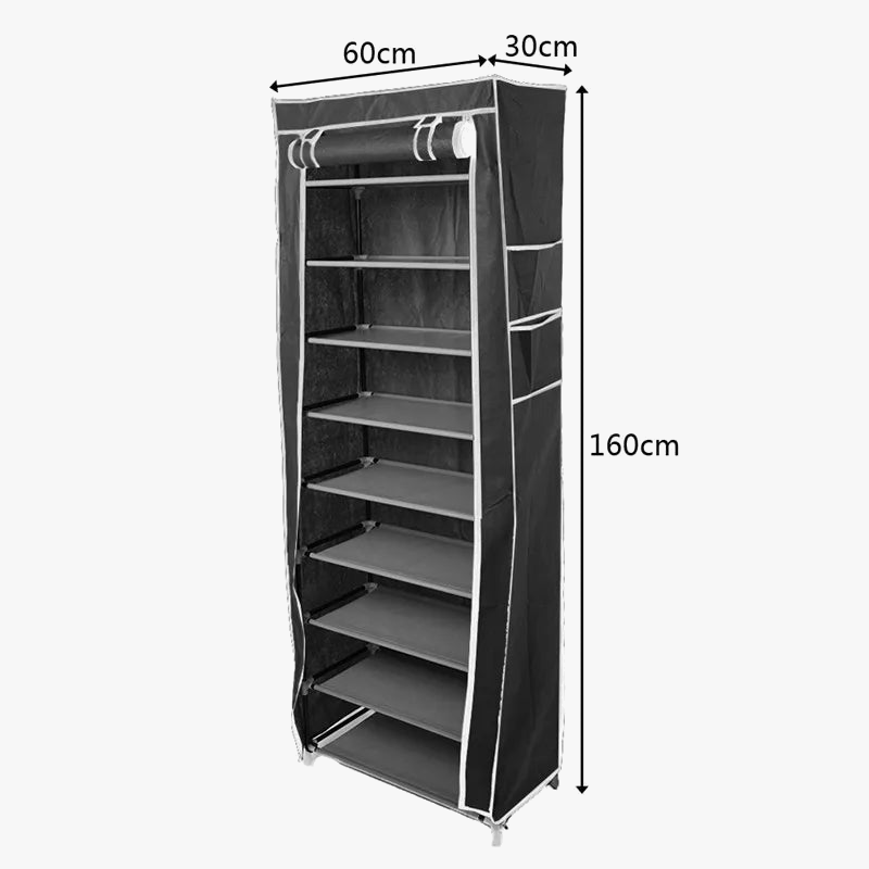 étagère à chaussures en tissu pour espace réduit et rangement pratique