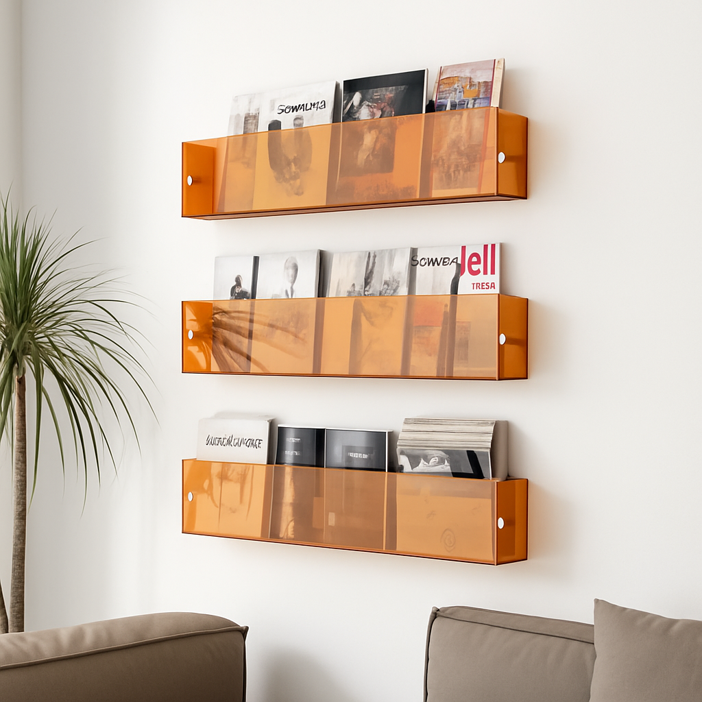 étagère murale en acrylique pour livres magazines et journaux enfants - vue 5 sur 11