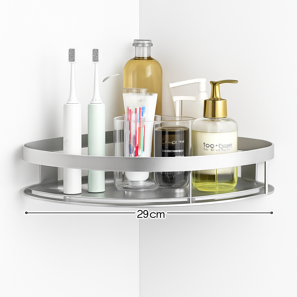 étagère murale en aluminium pour shampoing et maquillage sans perçage - vue 6 sur 6