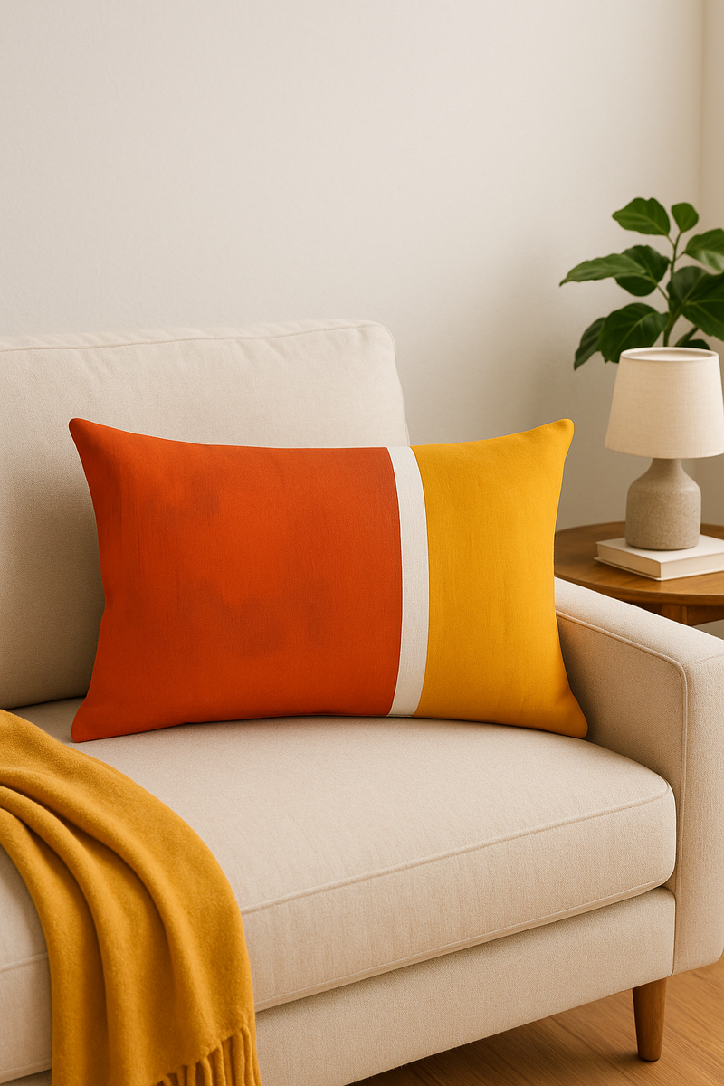 taie d'oreiller décorative à motifs géométriques avec soutien lombaire