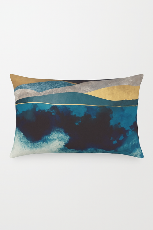 taie d'oreiller rectangulaire à rayures aquarelle chinoises décoratives