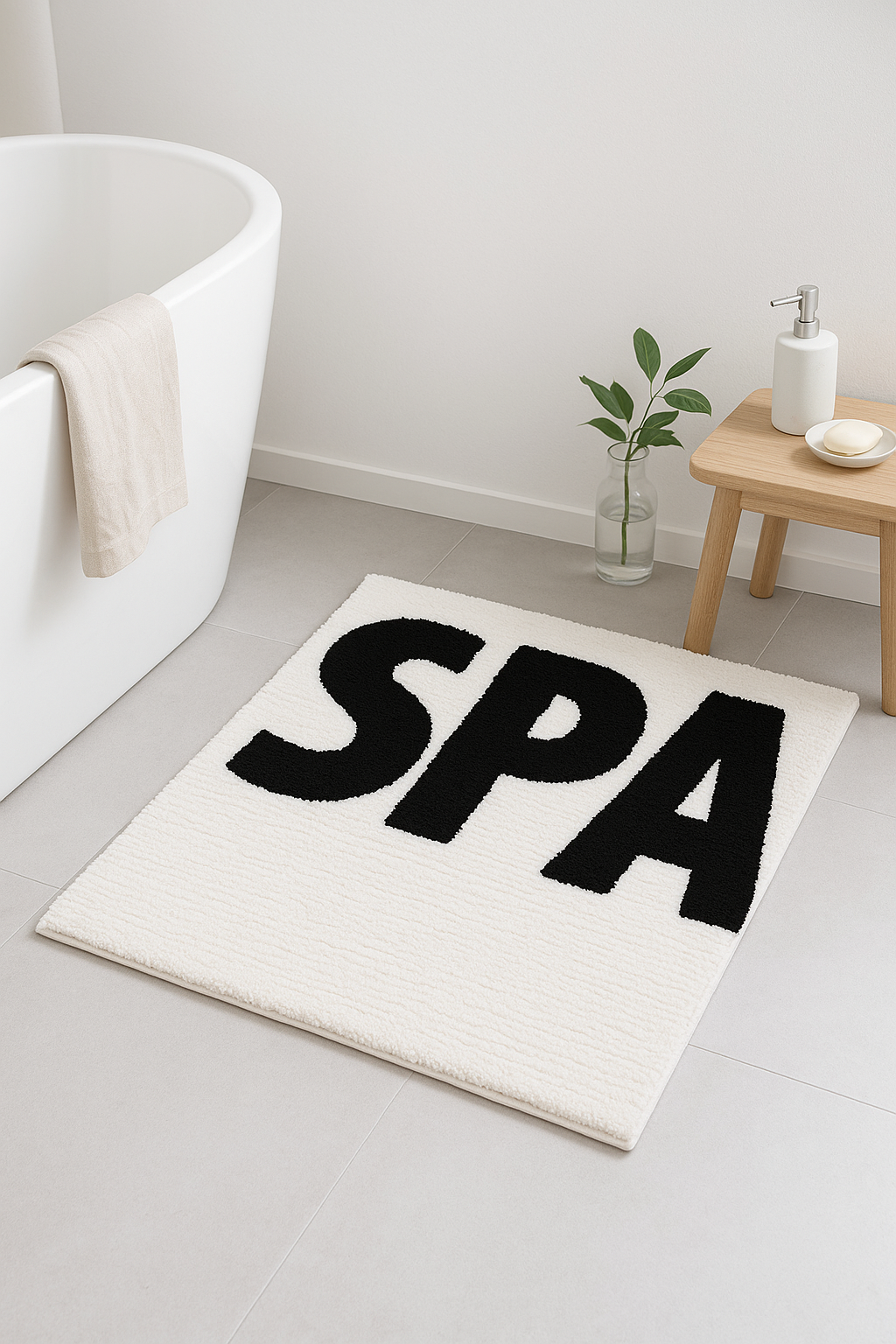 Tapis de bain antiderapant motif spa mignon doux - vue 3 sur 2