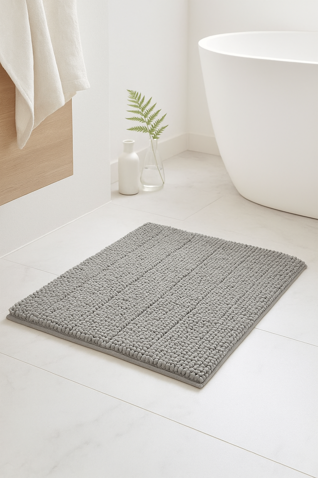 tapis de bain chenille ultra absorbant antidérapant moelleux