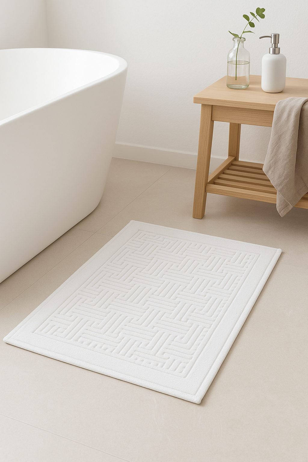 tapis de bain coton epais motif cartoon moderne - vue 3 sur 2