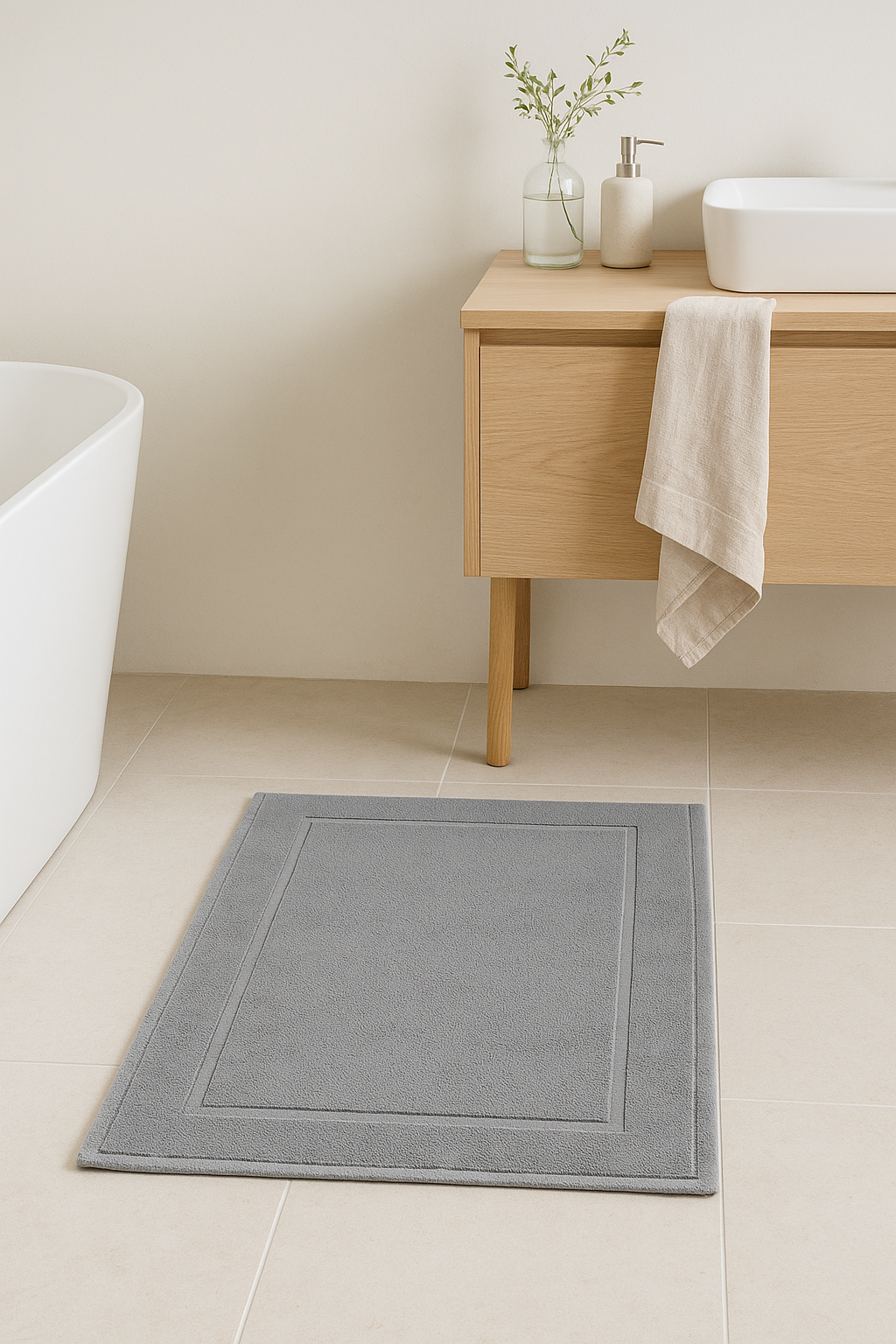 tapis de bain coton épais texturé absorbant confortable - vue 3 sur 2