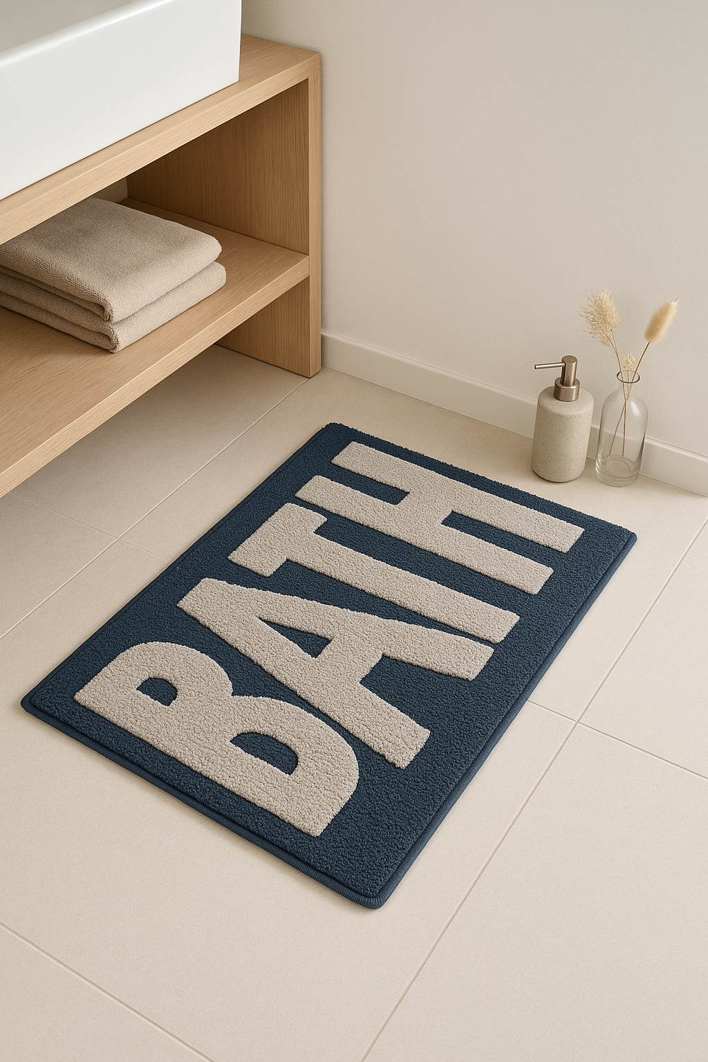 tapis de bain doux absorbant lettres cartoon antiderapant