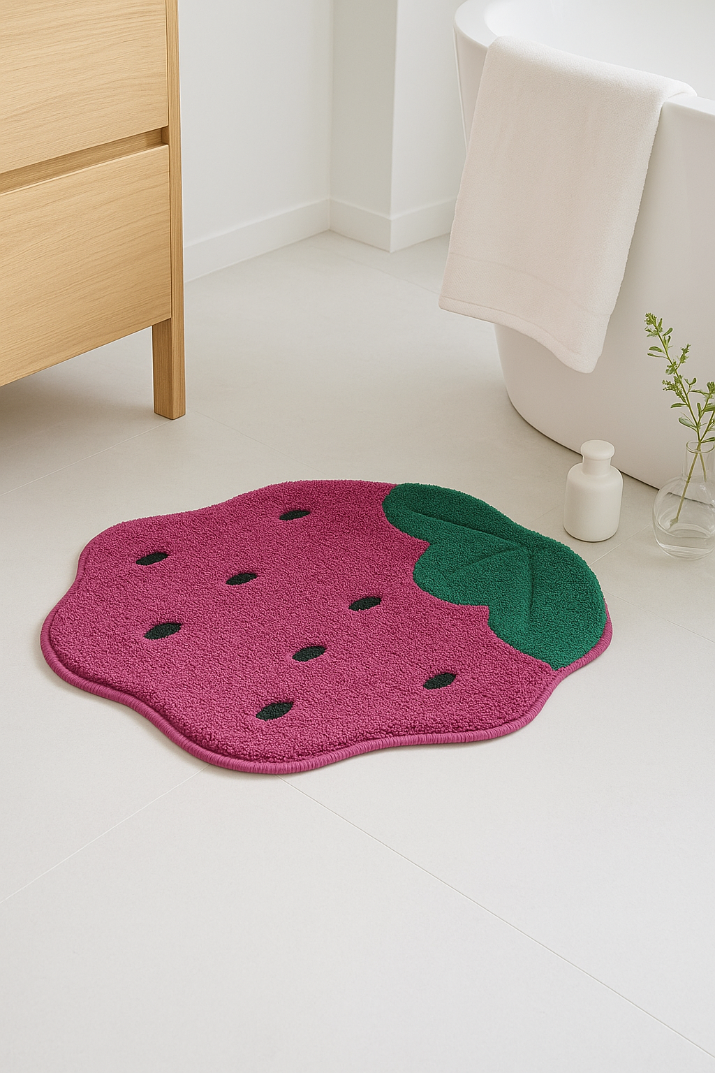 tapis de bain enfant motif citron antiderapant microfibre