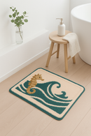 Tapis de bain flanelle imprimé doux antidérapant moderne