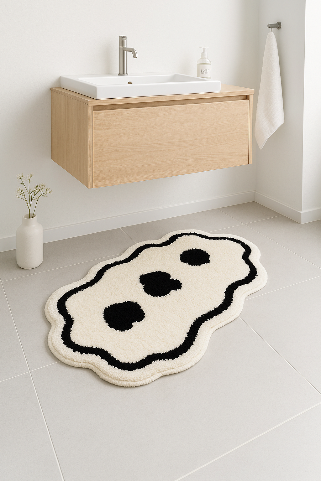 Tapis de bain floral moderne absorbant antiderapant