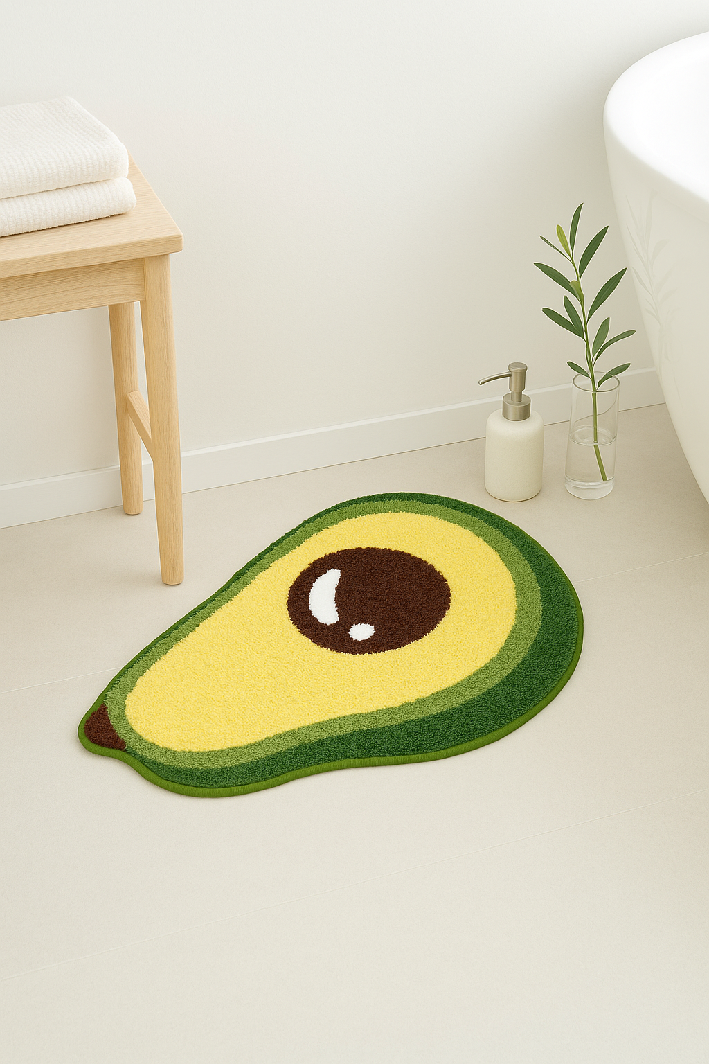Tapis de bain fruit motif dessin animé microfibre - vue 3 sur 2