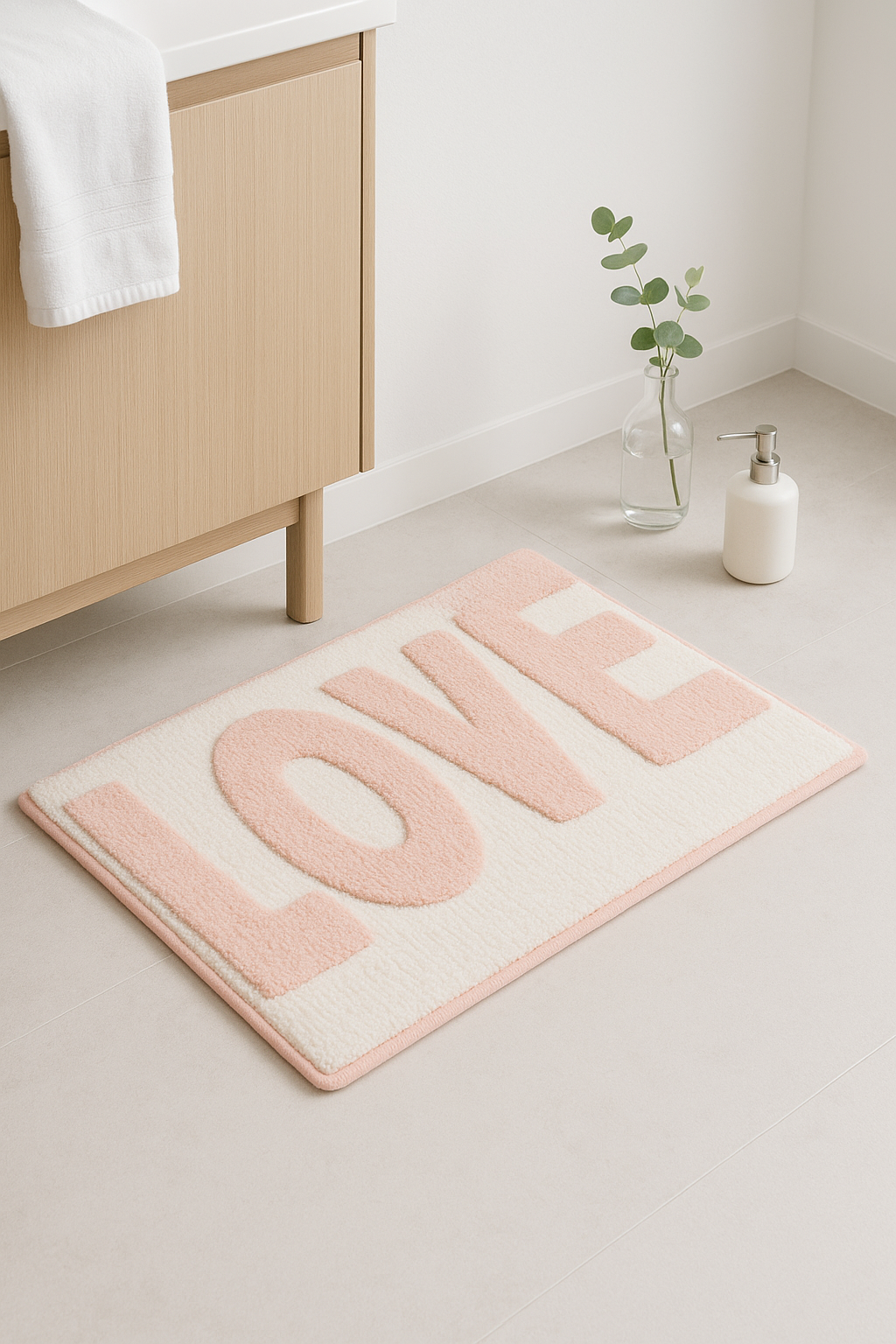 tapis de bain lettres cartoon antiderapant doux absorbant