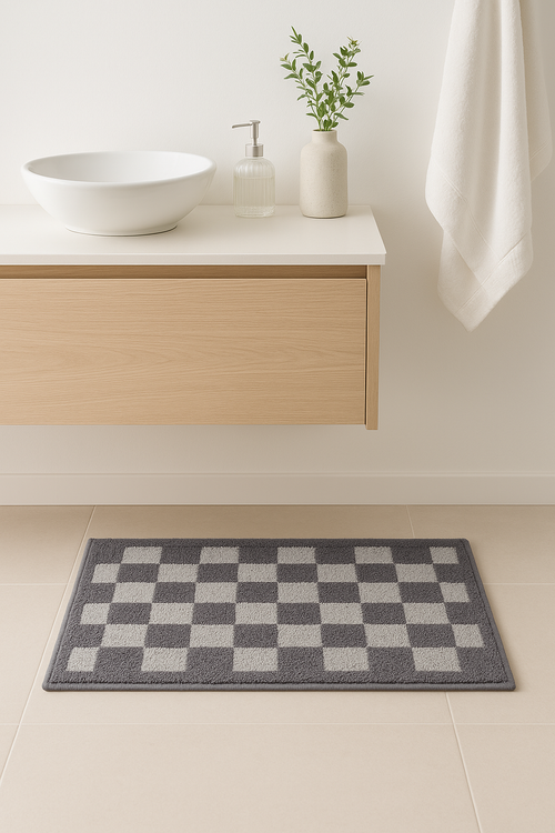 tapis de bain microfibre absorbant motif floral moderne