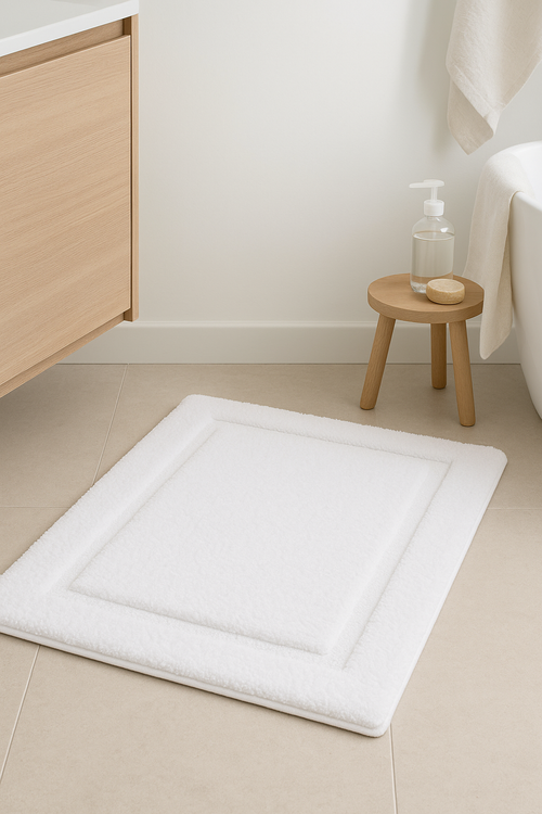 tapis de bain microfibre antiderapant absorbant double cadre