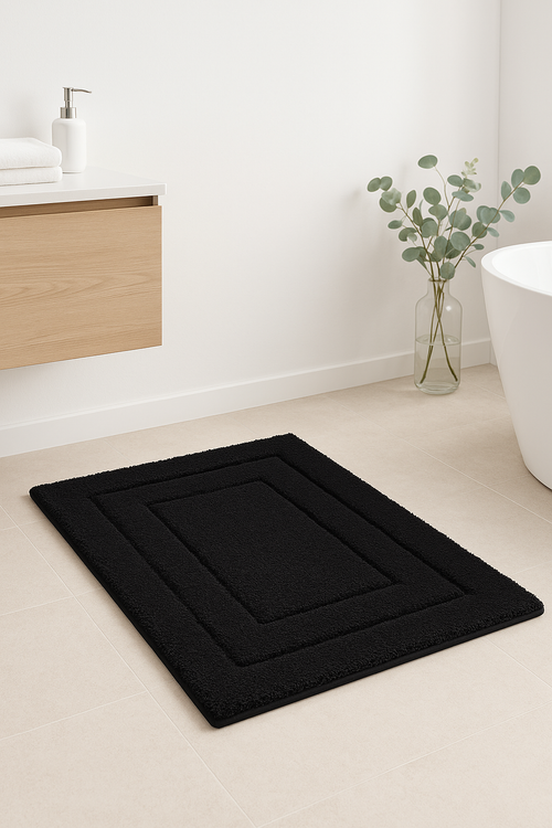 tapis de bain microfibre antiderapant doux poils longs