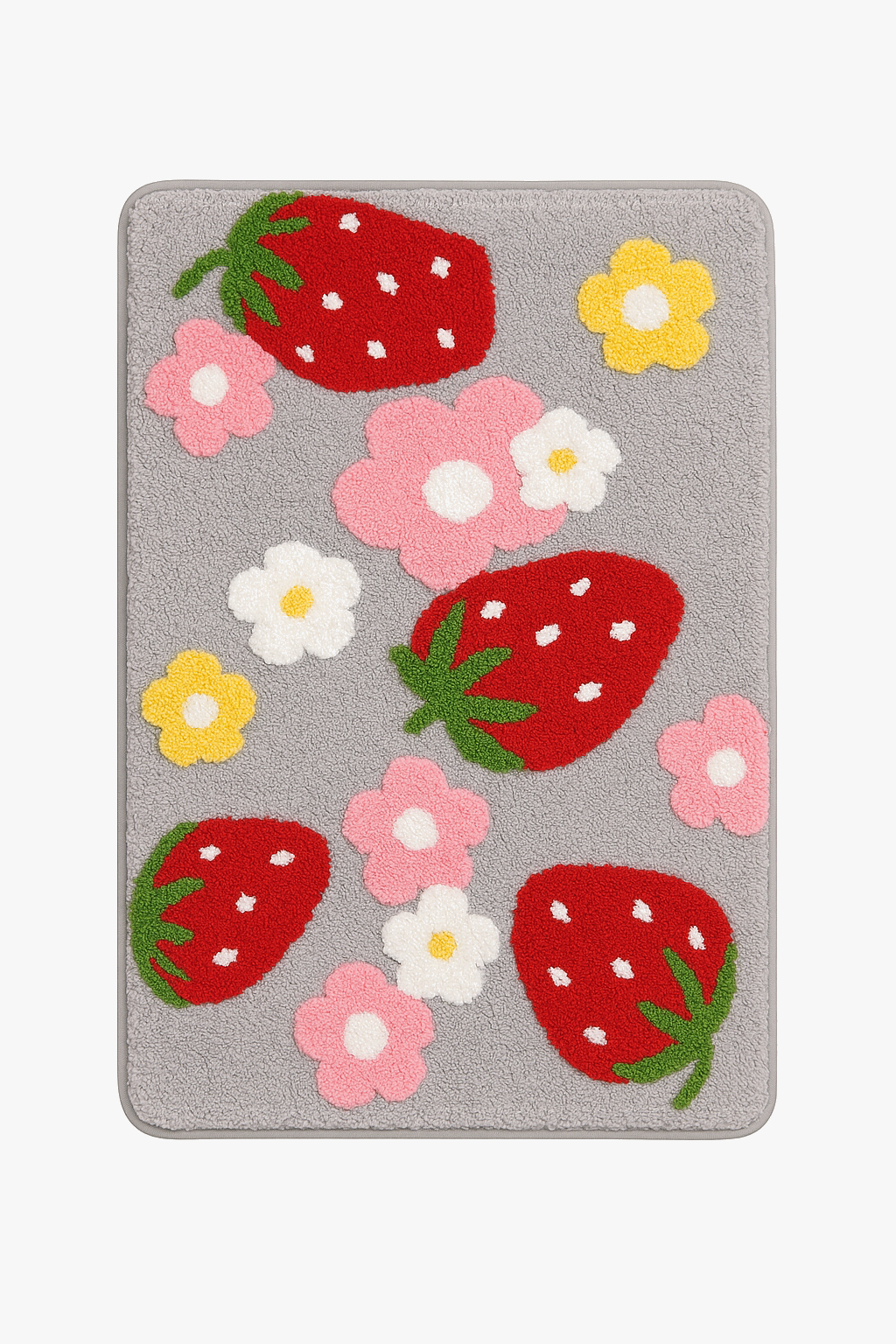 tapis de bain microfibre fraise motif cartoon doux