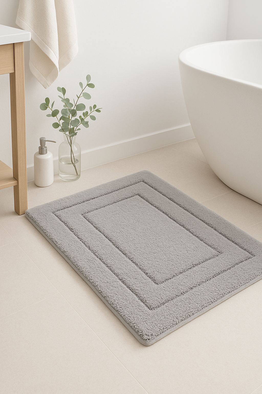tapis de bain microfibre velours absorbant antidérapant lavable