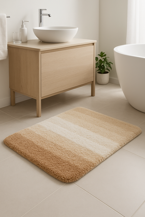 Tapis de bain moelleux antidérapant absorbant décoratif