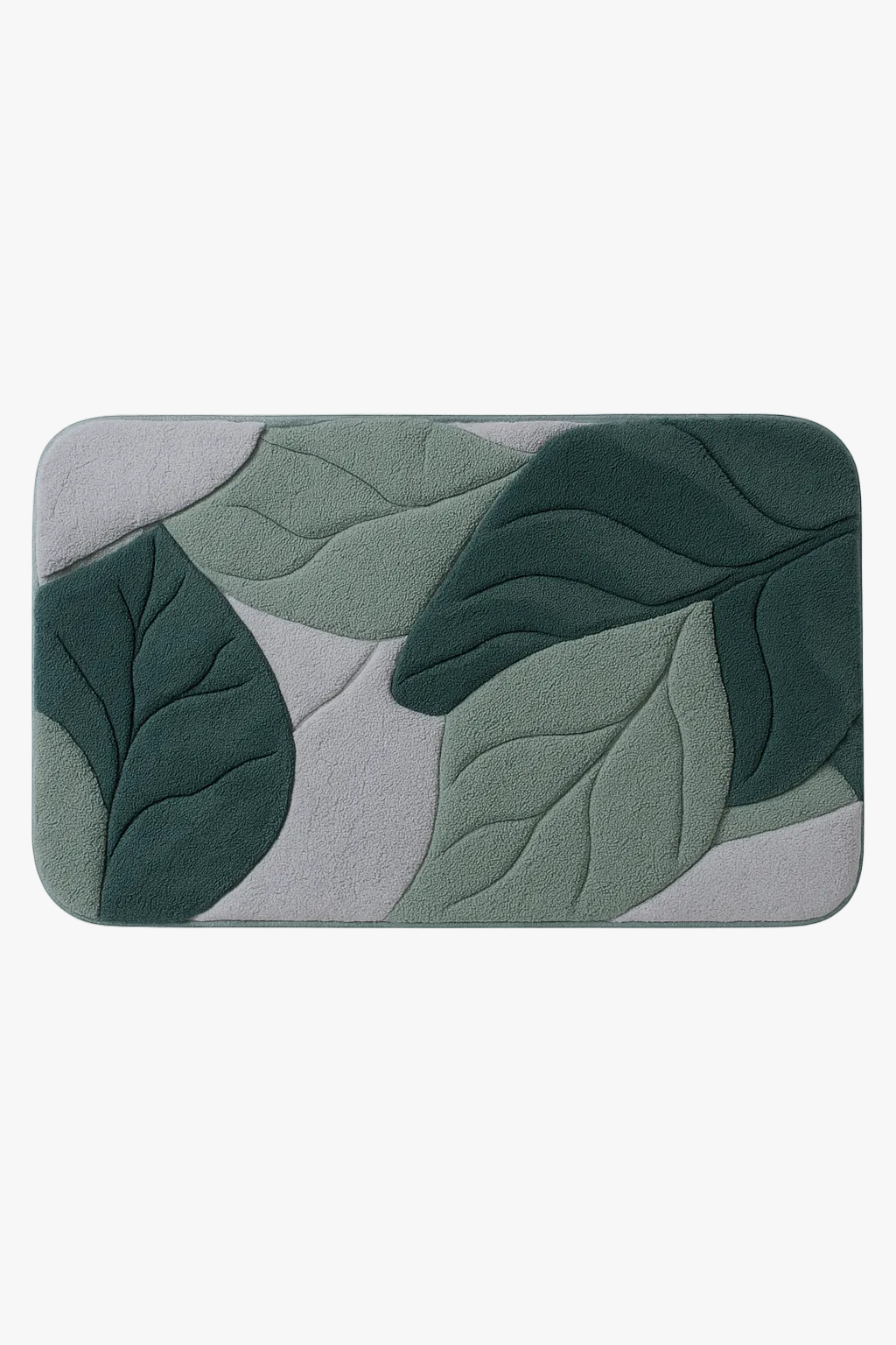 Tapis de bain style nordique motif feuilles antidérapant