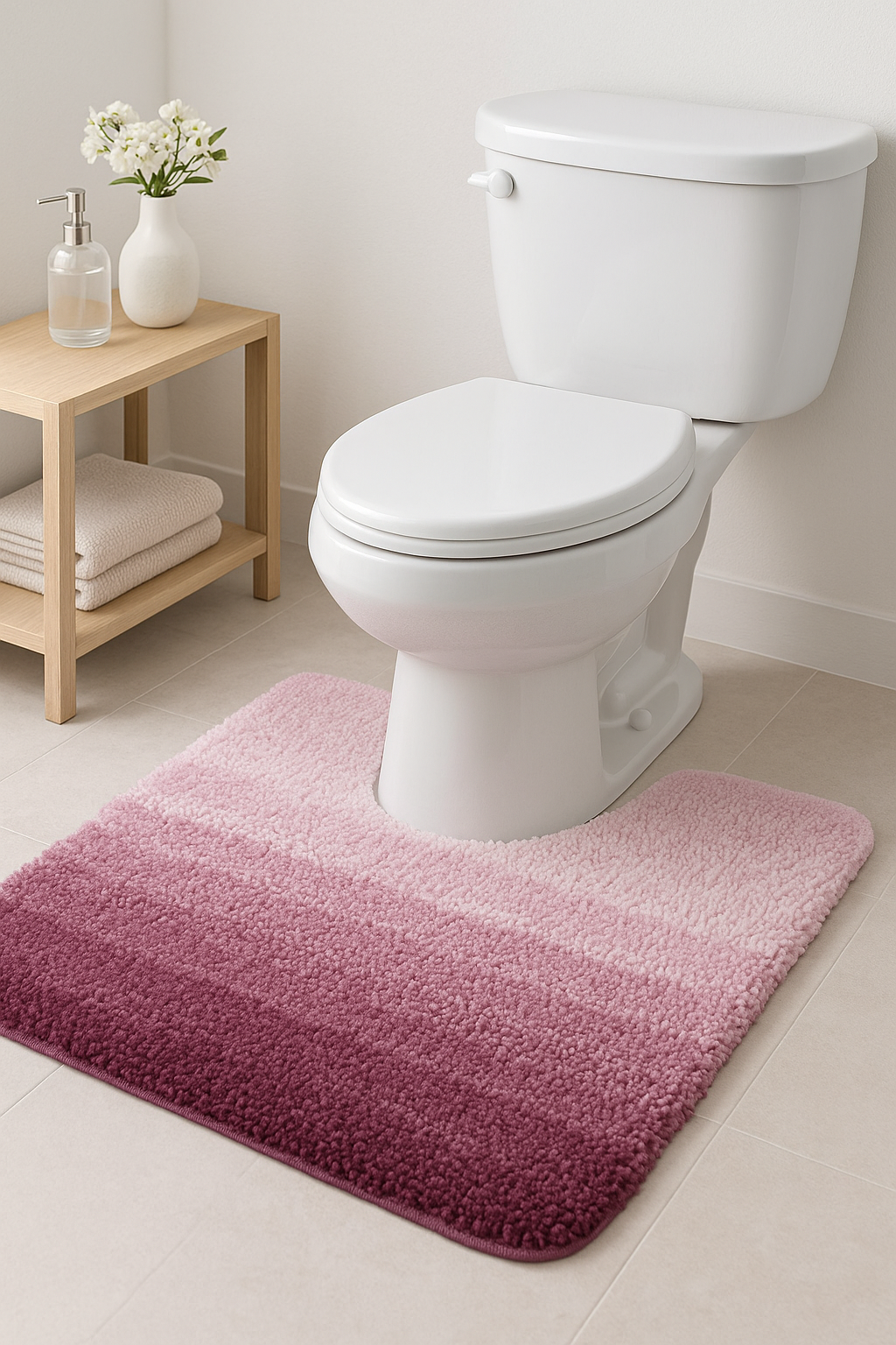 Tapis de bain u doux absorbant antiderapant toilettes