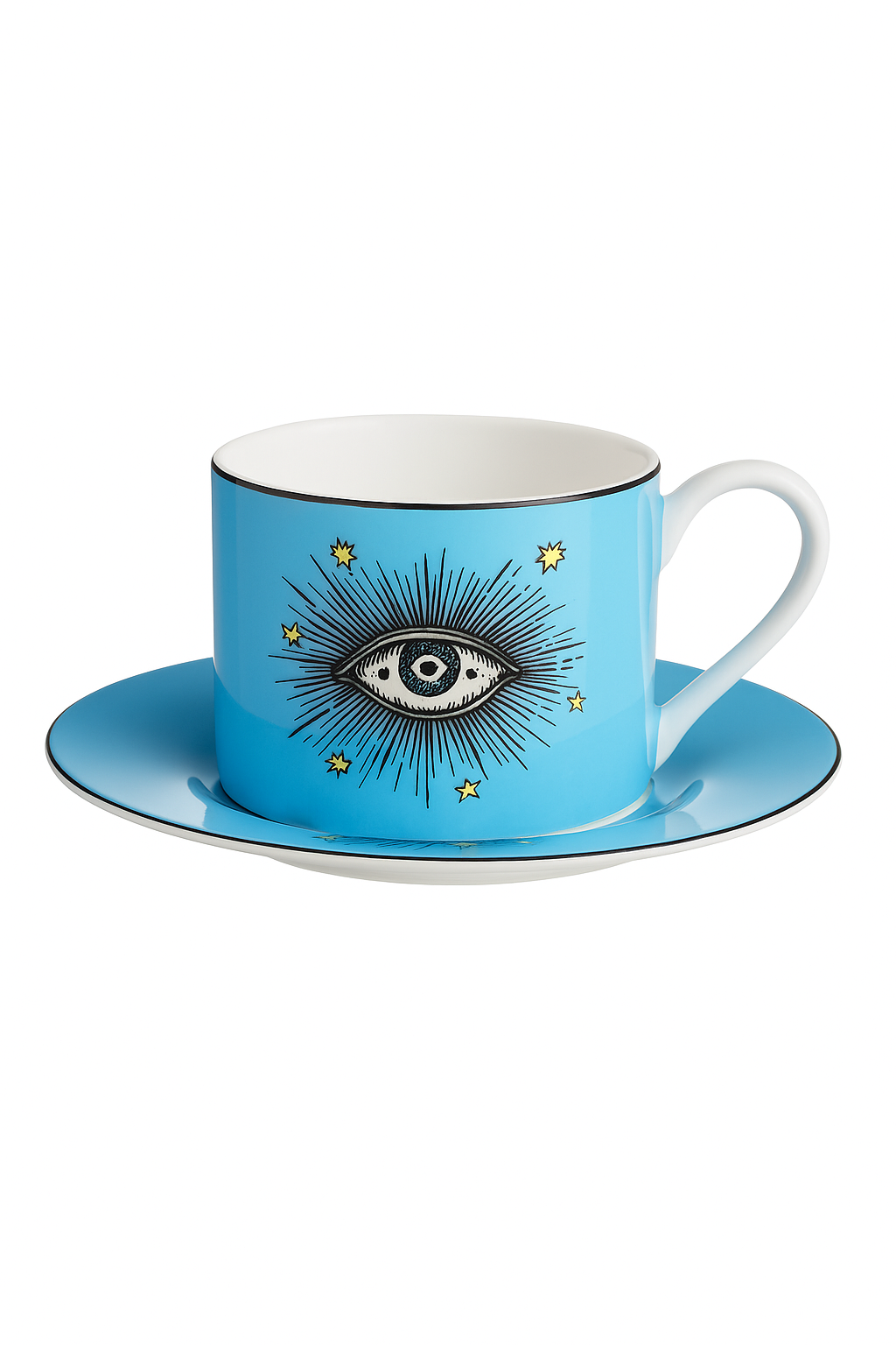 Tasse à café porcelaine motif animal doré décoratif - vue 2 sur 2