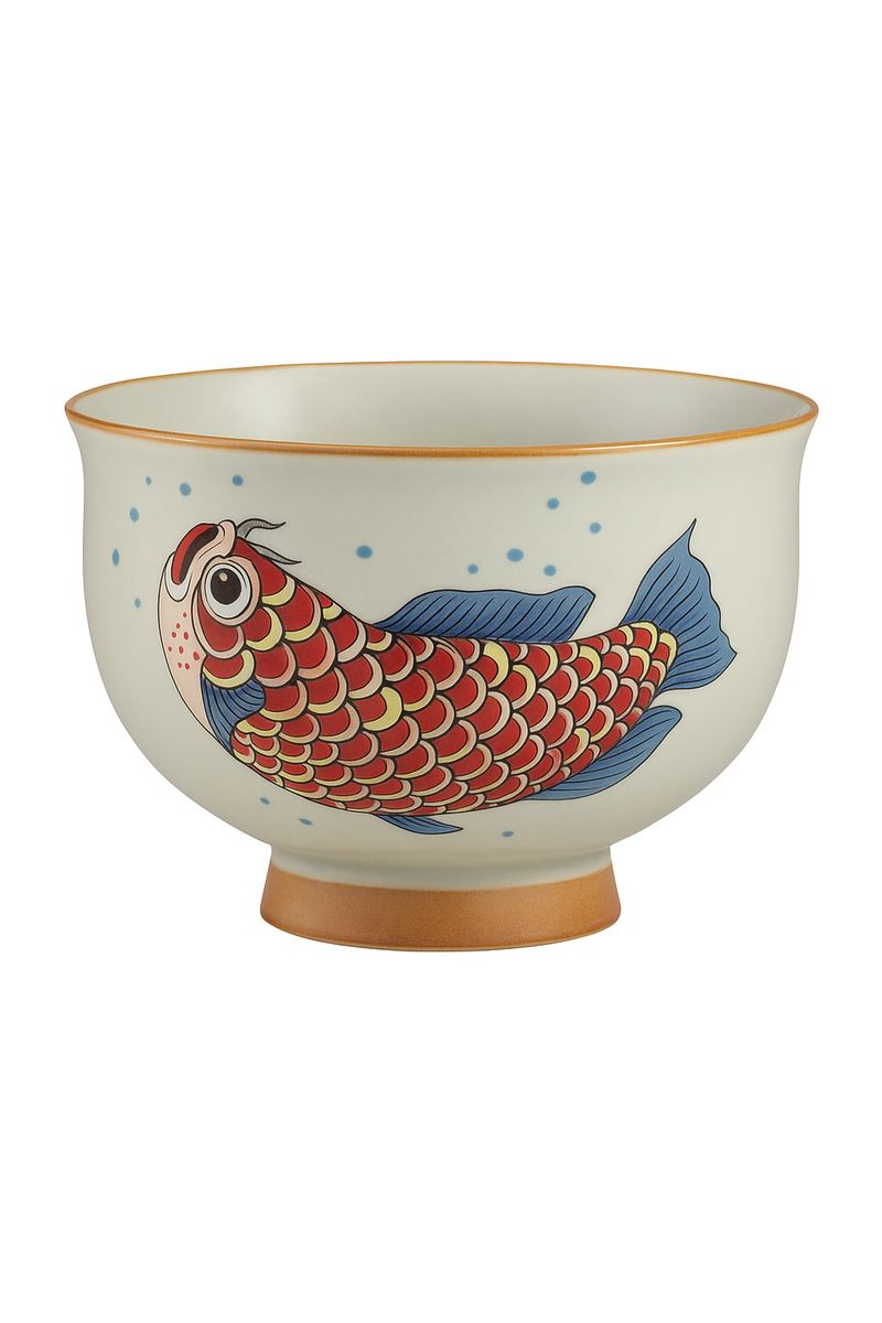 Tasse à thé céramique style chinois motif arowana