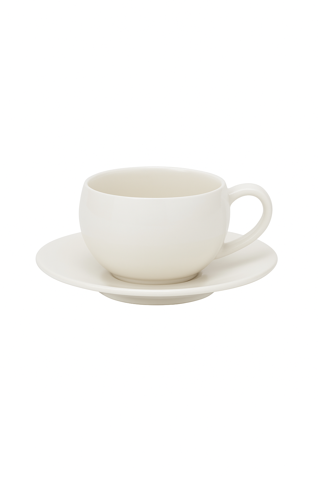 Tasse café rétro motif pierre brûlée soucoupe céramique