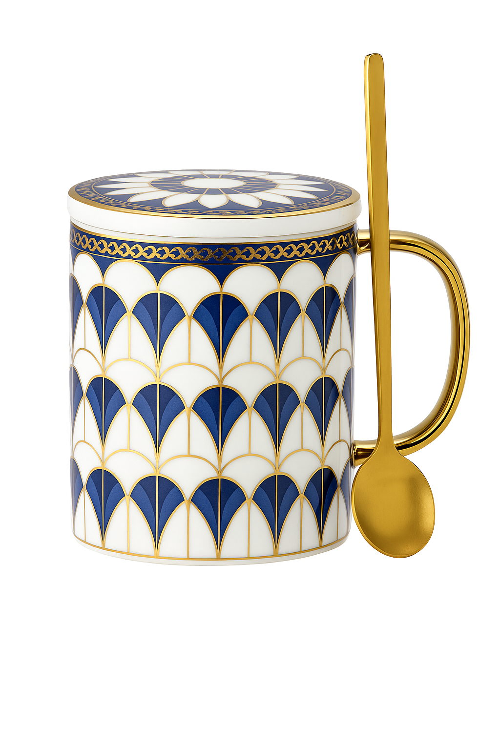 Tasse ceramique couvercle cuillere style britannique luxe