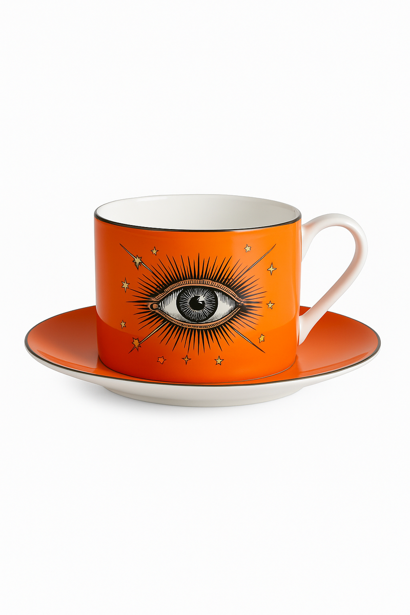 Tasse ceramique porcelaine motif animal finition doree bureau