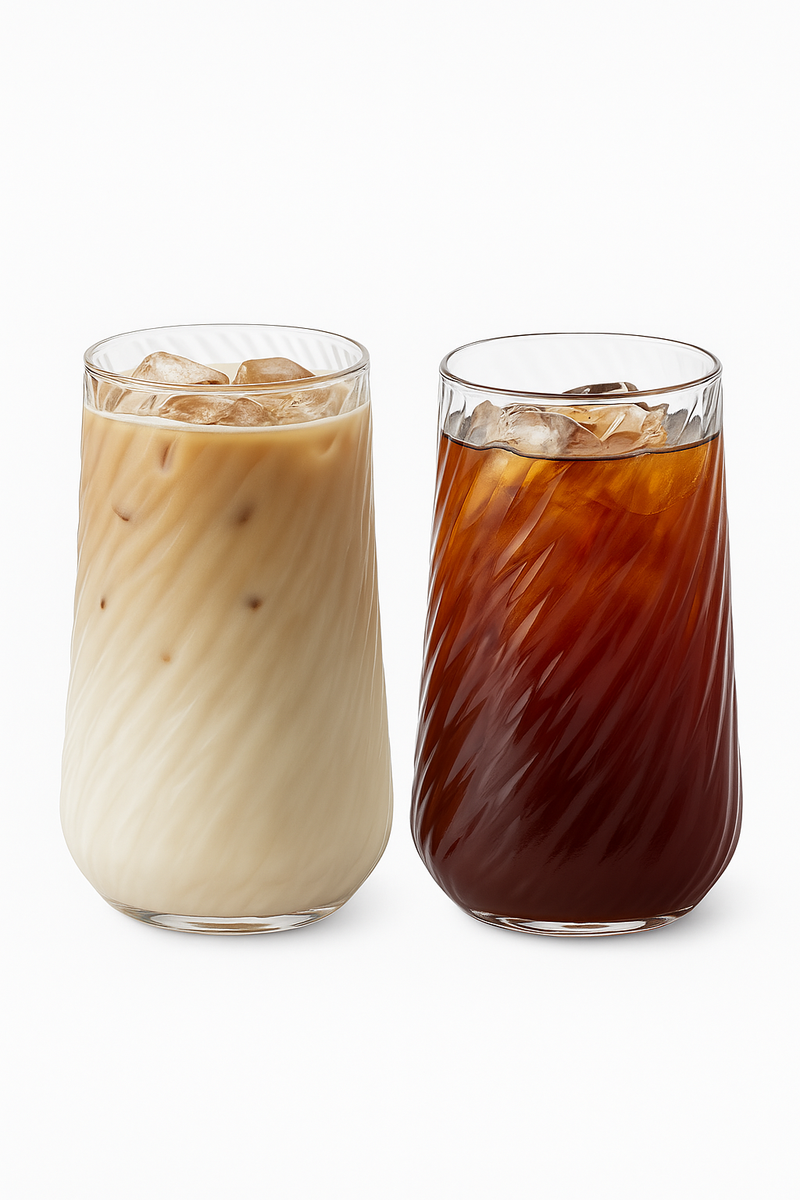 Tasse en verre rayé 400 ml pour boissons