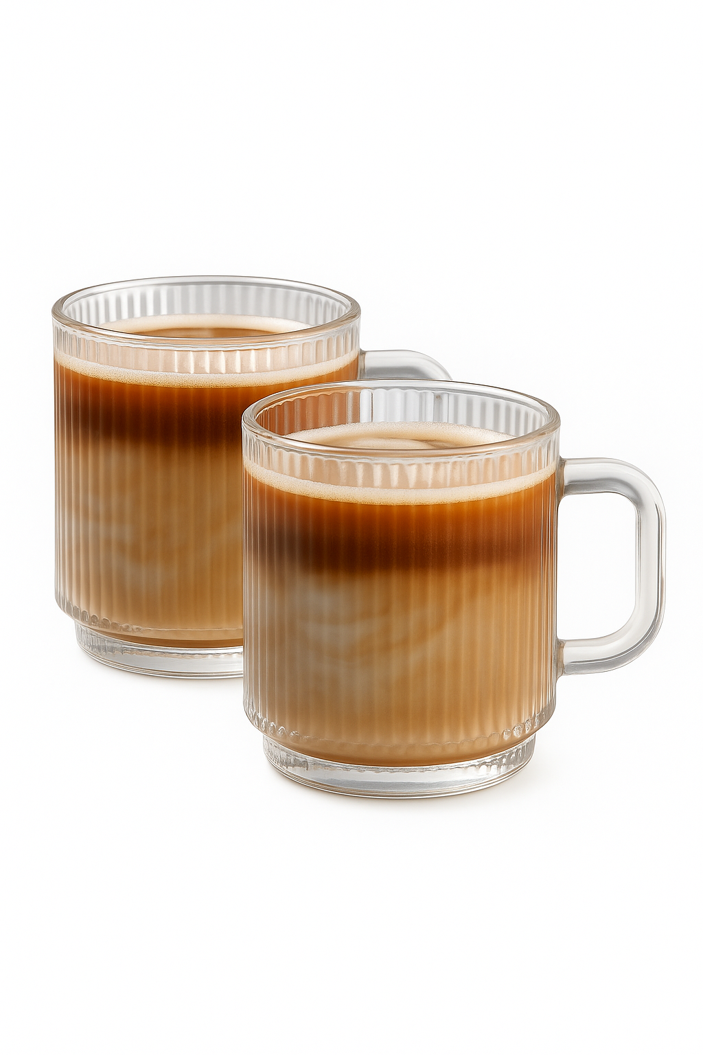 Tasse en verre strié avec anse 350 ml