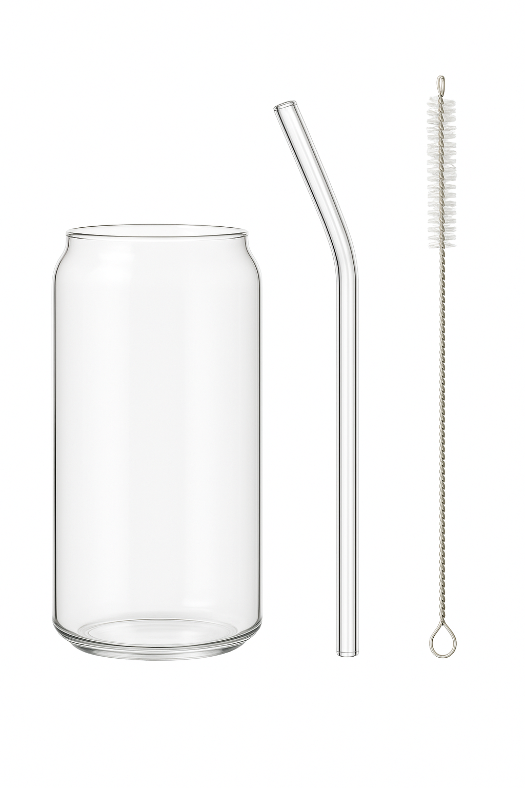 Tasse verre borosilicate forme canette avec couvercle bambou - vue 2 sur 2