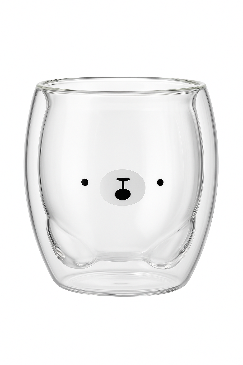 Tasse verre double paroi motifs ours canard 3d