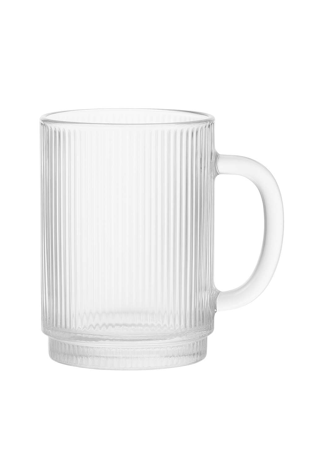 Tasse verre rayé style nordique avec couvercle anse