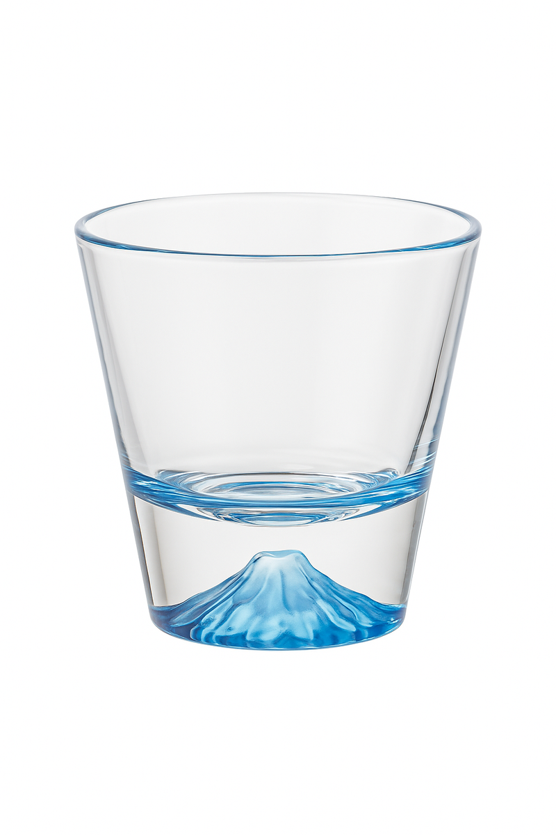 Tasse verre style japonais motif mont fuji