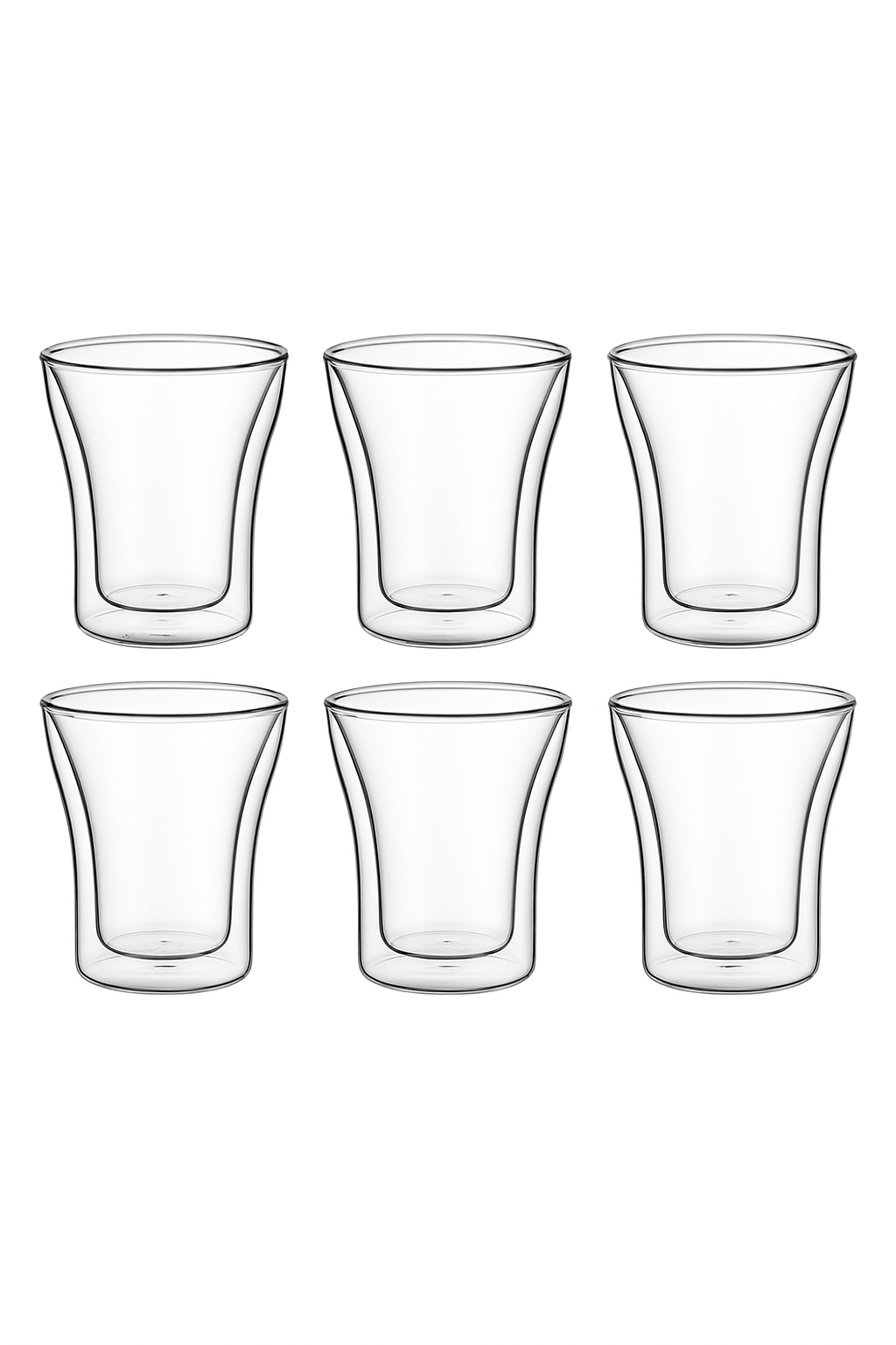 tasses espresso double paroi verre 80 ml lot de 6