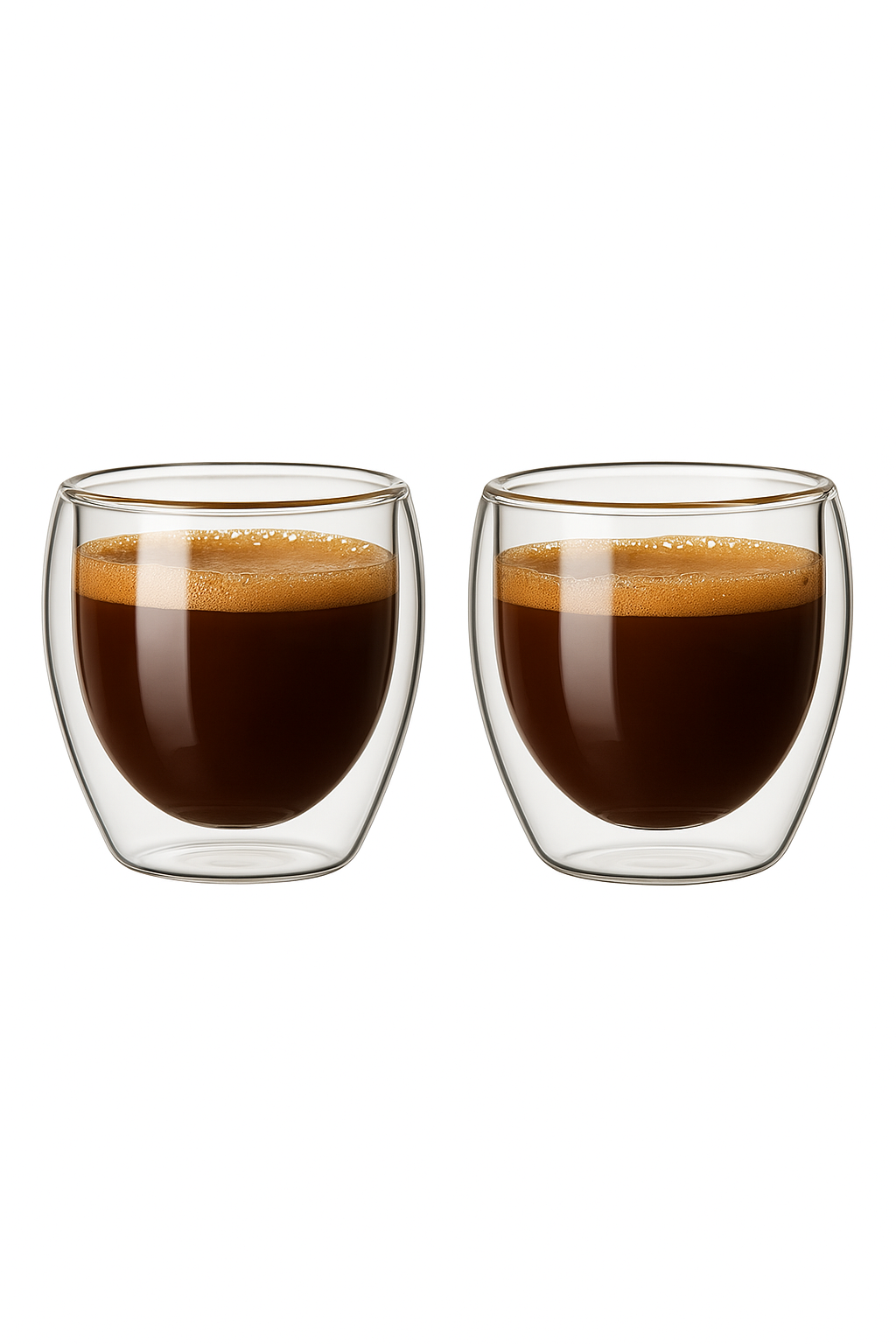 Tasses verre double paroi isolantes expresso thé artisanales (lot de 2)