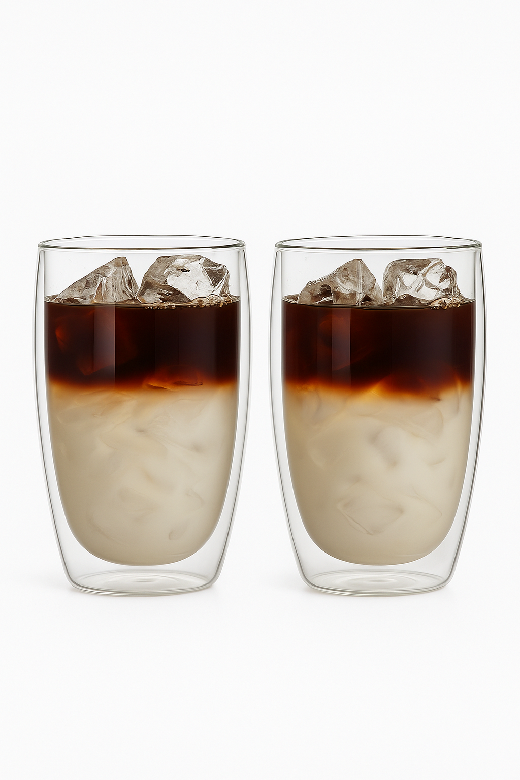Tasses verre double paroi isothermes artisanales cafe 250-450ml (lot de 2)