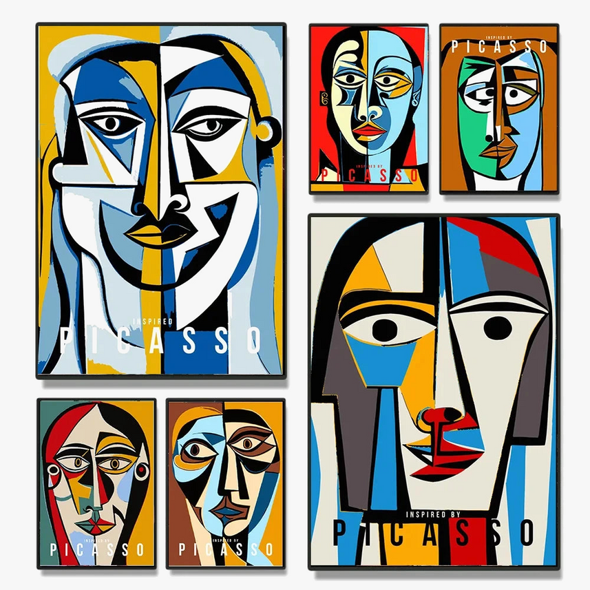 œuvres d'art abstraites vintage de picasso pour décoration murale