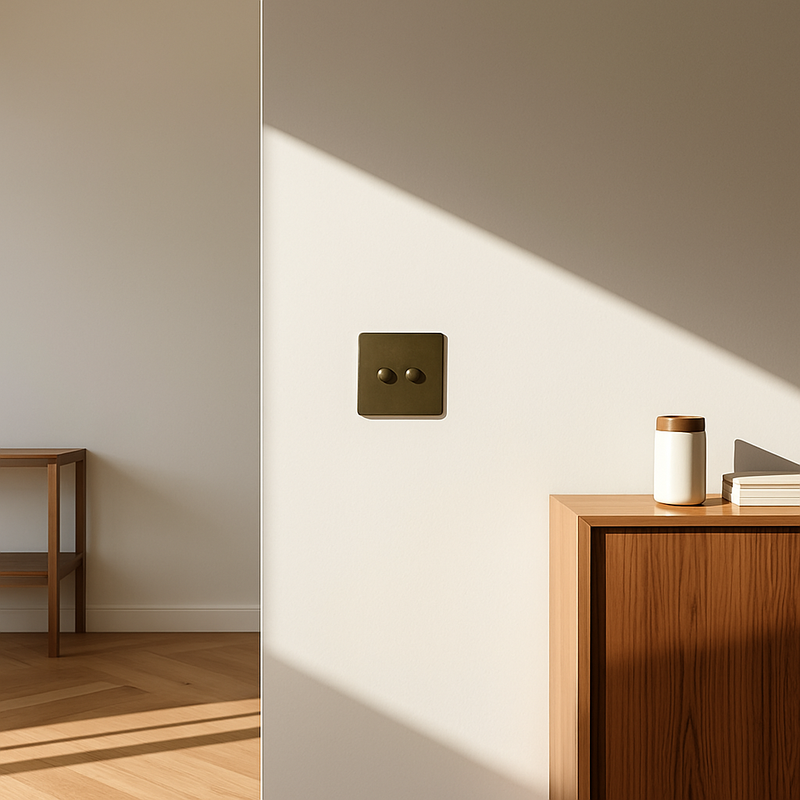 Variateur en acier gris brossé bords arrondis