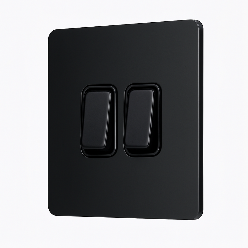 Variateur en acier noir mat bords arrondis