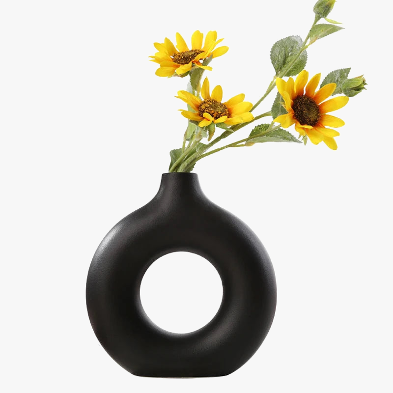 vase circulaire en céramique pour décoration intérieure et fleurs
