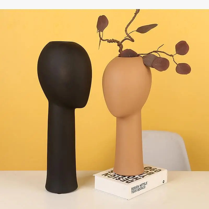 Vase en céramique abstrait pour fleurs décoration moderne artisanat