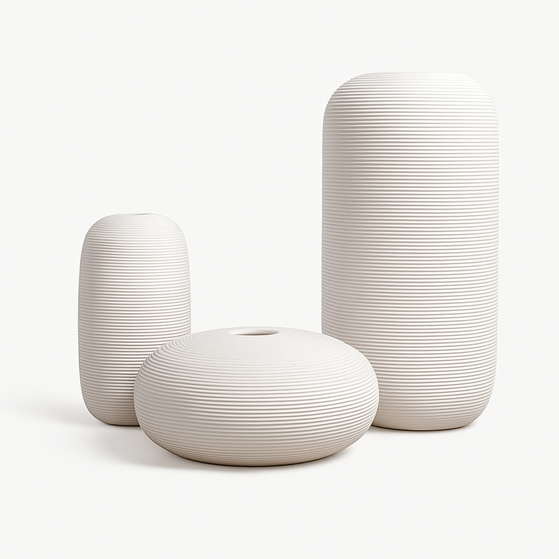 Vase en céramique blanche style japonais Zen