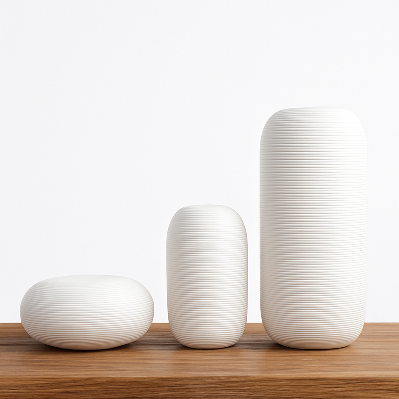 Vase en céramique blanche style japonais Zen