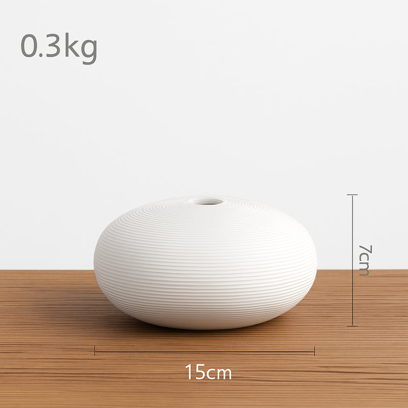 Vase en céramique blanche style japonais Zen