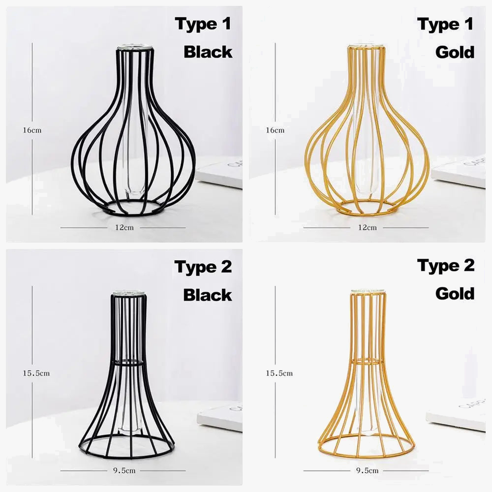 vase en fer rétro avec verre décoration nordique moderne