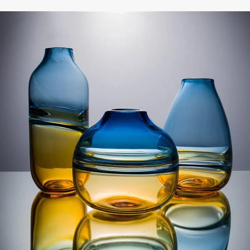 vase en verre dégradé pour décoration florale moderne